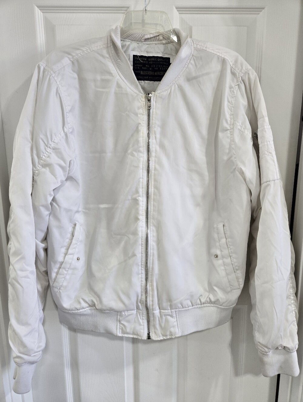 Men's Bleecker & Mercer Bomber Jacket White Size XL